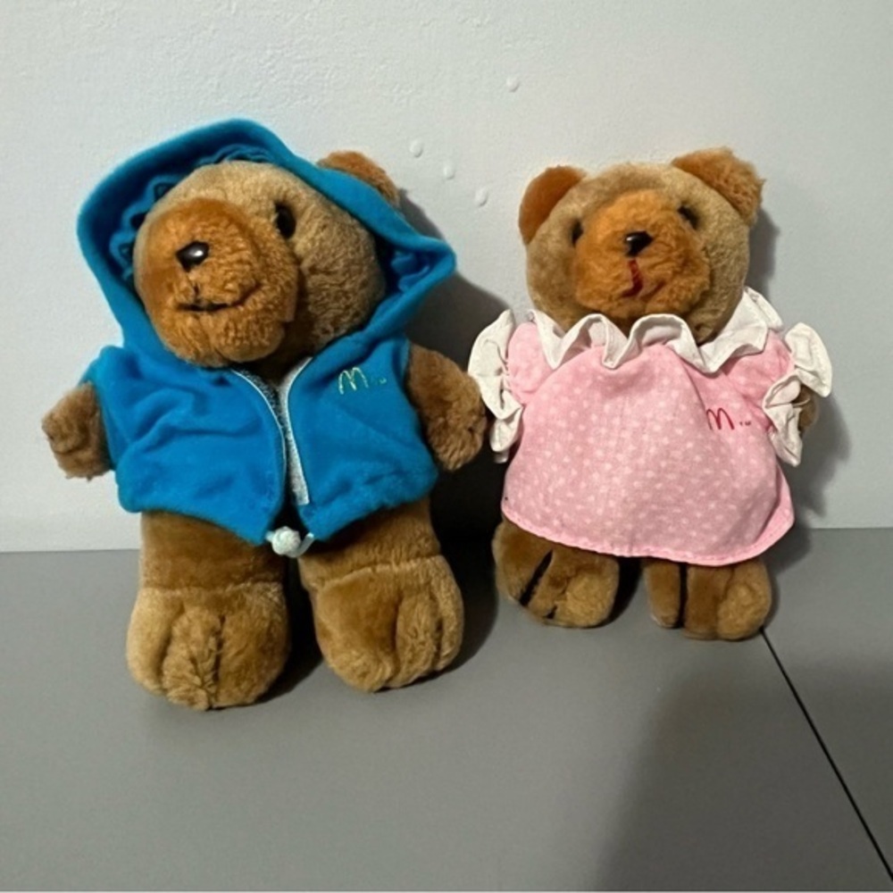 Vintage McDonald's Blue and Pink Stuffed Animal Set